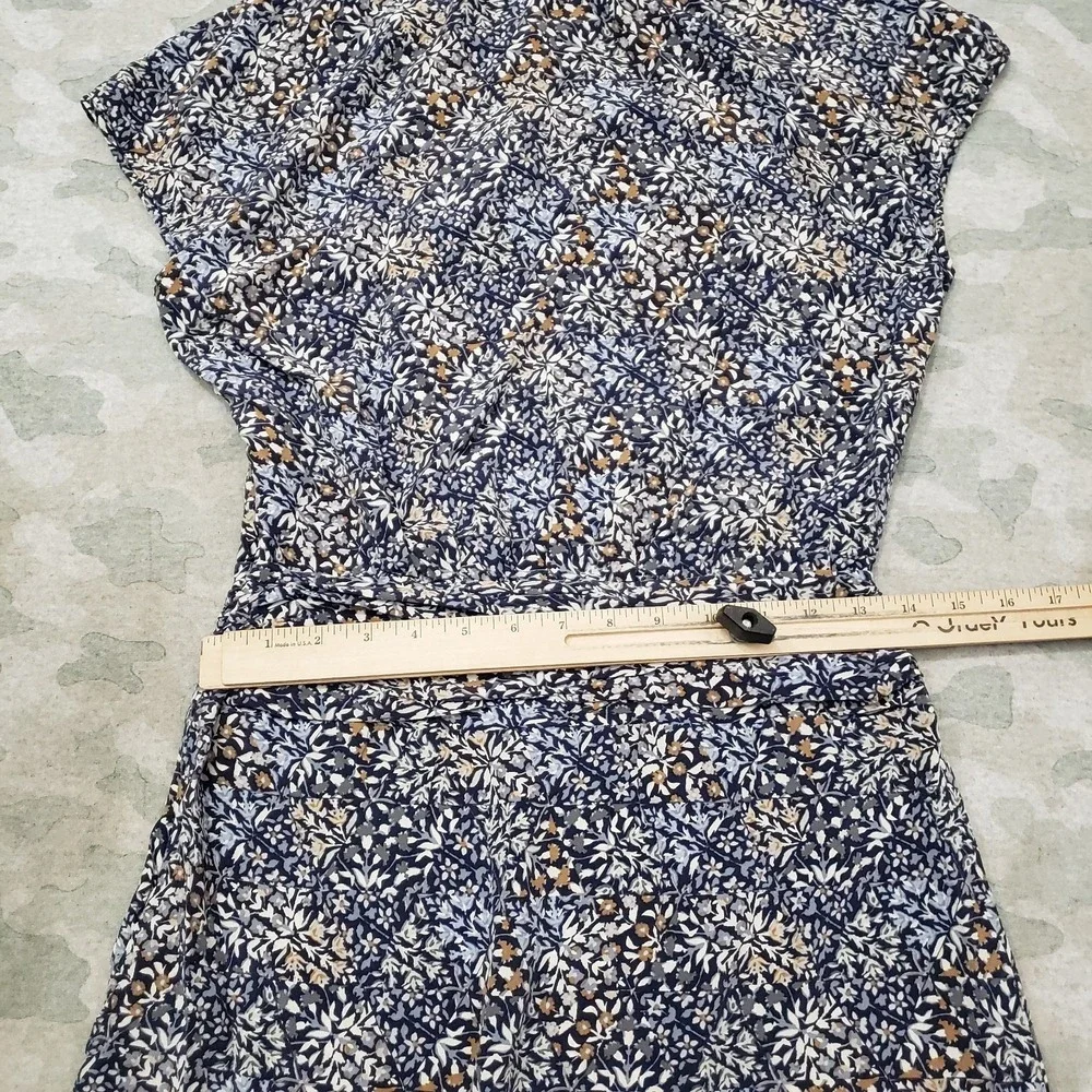 Tory Burch Dress Womens 6 Blue Silk Belted Evening Pullover‎ Sleeveless